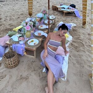 EDIKTED Lavender / Purple Top & Skirt